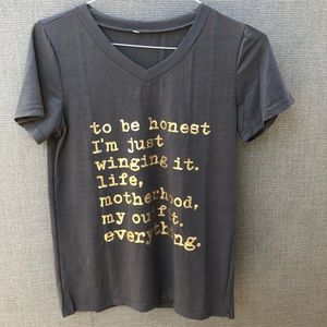 Momlife Printed Tee: Wingin’ Motherhood